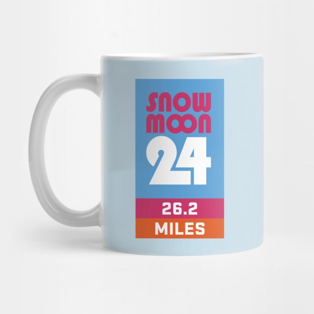 Snow Moon 24 26.2 Miles Marathon by PodDesignShop